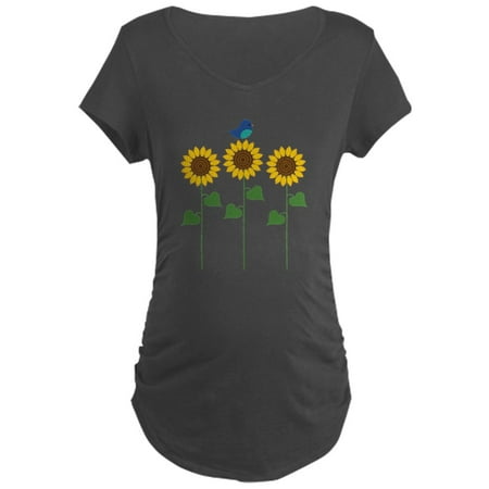 

CafePress - Sunflower Garden Bird Maternity T Shirt - Maternity Dark T-Shirt