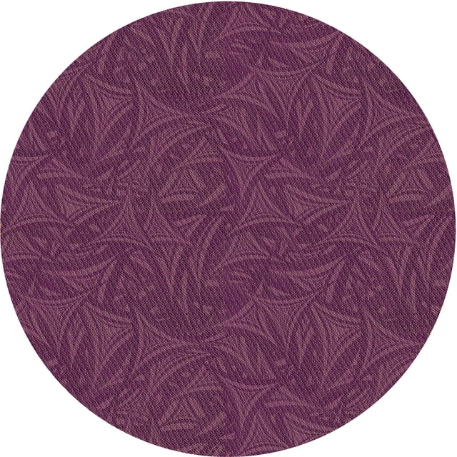 Ahgly Tapis Rond Lavable en Machine Intérieur Transitionnel Framboise Violet, 7 Pieds Rond