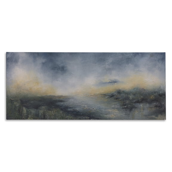 Stupell Industries Fame Islands Abstraction Abstract Painting Wrapped Canvas Art Print Wall Art, 24 x 10