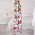 thumbnail image 4 of Kll Watercolor Red Truck And Fir Tree Print Women'S Long Sleeve Pajamas With Pants Sleepwear Loungewear 2 Set-Medium, 4 of 9