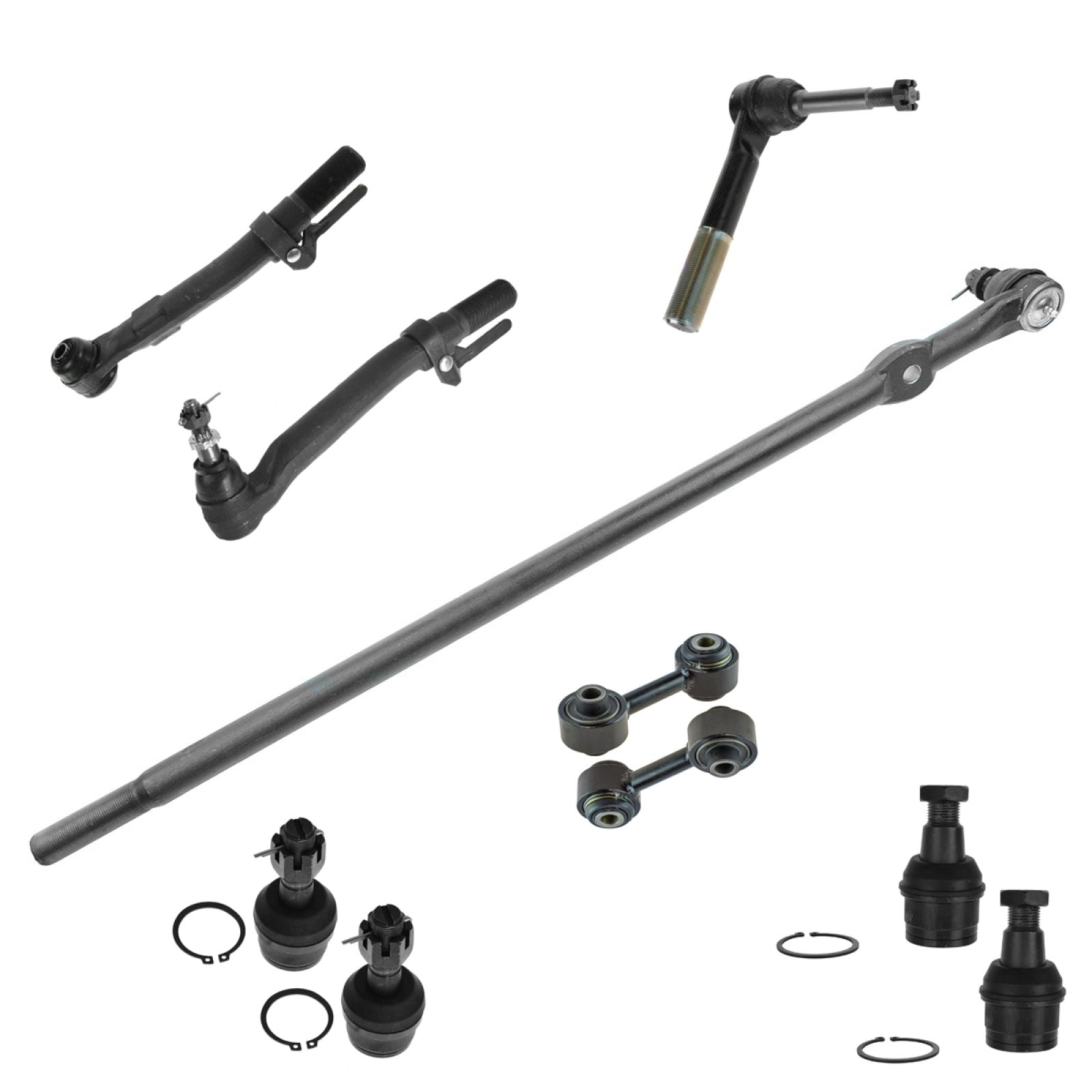 TRQ 10pc Kit Tie Rod End Drag Link Ball Joint Sway Bar Link for Super