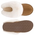 thumbnail image 6 of Comwarm Fuzzy House Slippers for Women Fluffy Memory Foam Suede Slippers with Faux Fur Collar Indoor Outdoor,Chestnut, 6 of 9