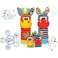 thumbnail image 1 of Juguetes De Sonajero - Lindos 4 Piezas De Animales Infantiles (2 Piezas De Cintura Y Calcetines) 2 Piezas De Sonajeros con Correa De Campana Suave para La Muñeca Y Juego De Calcetines para Buscador De Pies, Juguetes Blandos Educativos para C Rojo Verde Cocina, Decoración y Otros, 1 of 5