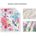 thumbnail image 3 of Hummingbird Floral Sherpa Blanket Bird Colorful Flowers Print Gifts for Women Kids Girls Mom Bedroom Living Room Birthday Mother''s Day Decor Soft Cozy Plush Throw Blanket 50"x60", 3 of 6
