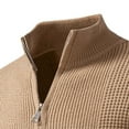 thumbnail image 5 of Miluxas Mens Zip Up Cardigan Sweater Slim Fit Casual Full Zip Sweaters Knit Stand Collar Cardigans Khaki XXL(XXL), 5 of 8