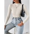 thumbnail image 3 of Solid White and Black Tops Sweaters 2024 Autumn Winter Long Sleeve Turtleneck Pullovers Fashion Womens Sweaters Femme Clothing, 3 of 5