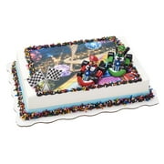 Super Mario- Rainbow Road Sheet Cake