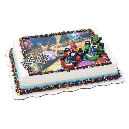 Super Mario- Rainbow Road Sheet Cake