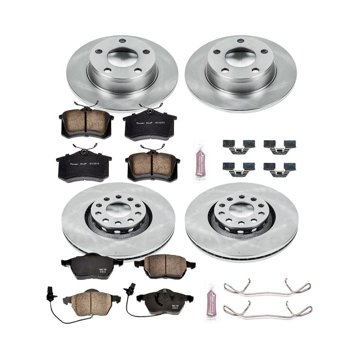 Power Stop Front and Rear Stock Replacement Brake Pad and Rotor Kit KOE639