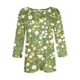 thumbnail image 5 of Boho Tops for Women Fashion Short Sleeve Round Neck Printed Outfits Womens Work Shirt,Green,4XL, 5 of 5