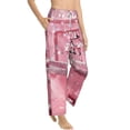 thumbnail image 2 of Uemuo Glittering Pink Bathtub Pattern Women's Wide Leg Palazzo Lounge Pants with Pockets Light Weight Loose Comfy Casual Pajama Pants-Small, 2 of 9
