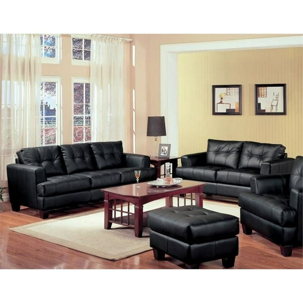 Coaster Samuel 2 Piece Contemporary Leather Sofa Set Contemporary Leather Sofa Set