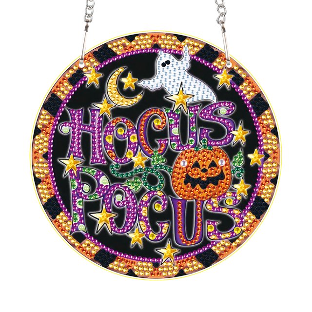 Kit Arte Diamante DIY Calabaza Forma Especial Halloween para Ventana Pared