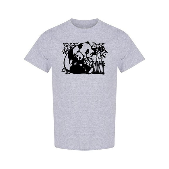 Panda Bear Silhouette Design T-Shirt Men -Image by Shutterstock, Male Medium