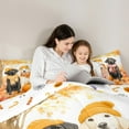 thumbnail image 5 of Manfei Cute Puppy Dogs 7-Piece Bedding Comforter Set,Hello Fall King Bedding Sets,Rustic Pumpkin Maples Bed Sheets For Kids,Luxury Bedroom Decor Reversible, 5 of 9
