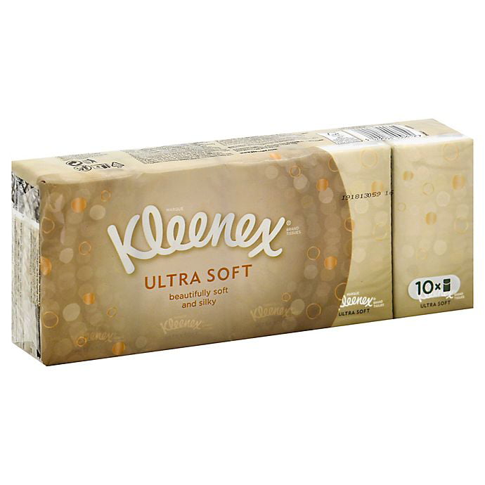 10 Pack Pocket Pack 9 ct Kleenex Ultra Soft & Strong Facial Tissues 