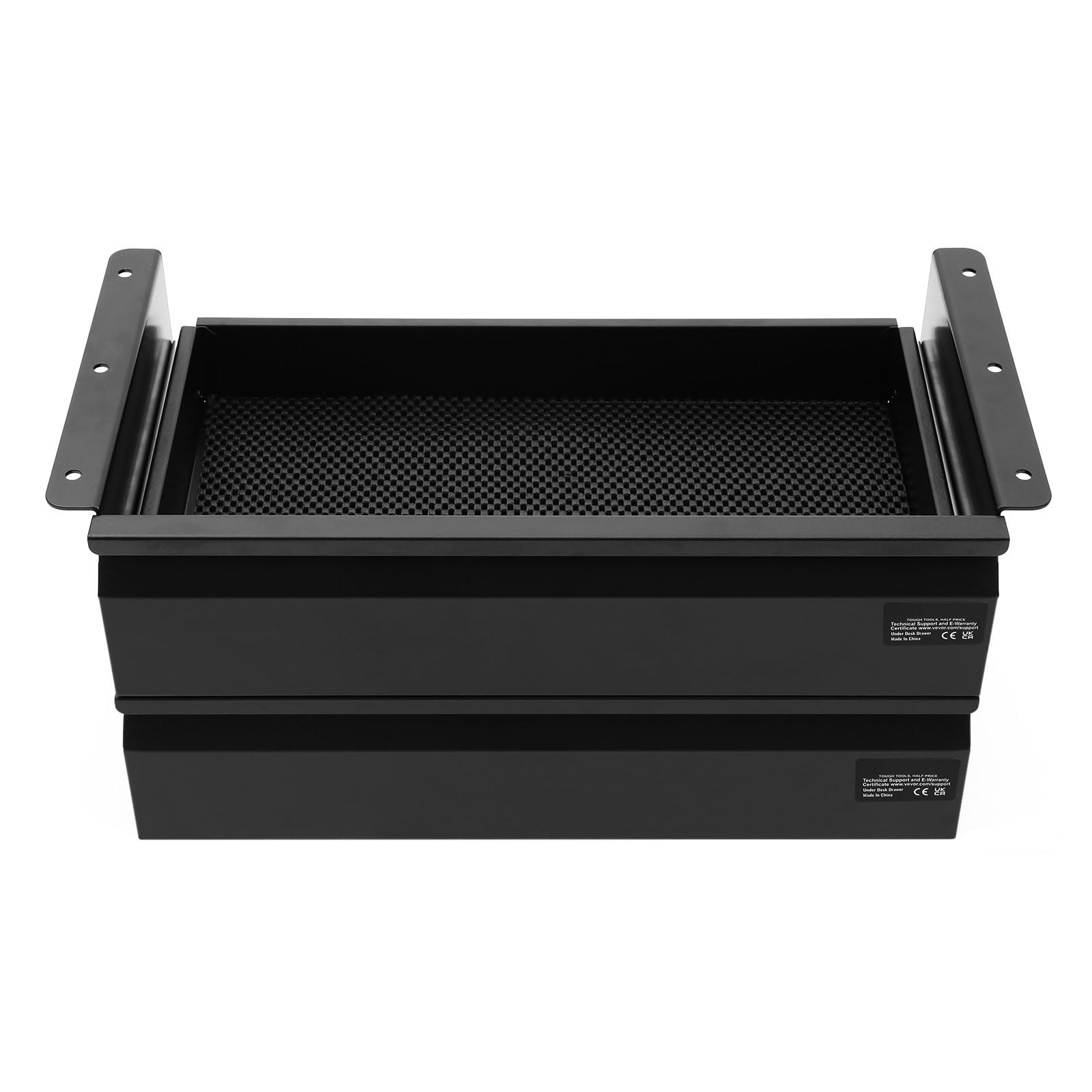 KFFKFF 16" Broad Under Table Drawer, Pull-out Attachment Beneath Desk, Concealed Dual Layer Desktop Organizer, Smooth Ball-bearing Movement, Undermount Stationery Drawer