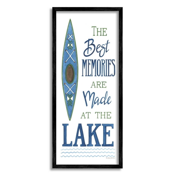 Best Memories Made At Lake Phrase Inspirational Graphic Art Black Framed Art Print Wall Art