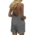 thumbnail image 2 of Gamivast Two Piece Outfits for Women Summer Crinkled Cami Top & Shorts Set Spaghetti Strap Lounge Sets Casual Beach Vacation Wear Loose Fit, 2 of 8