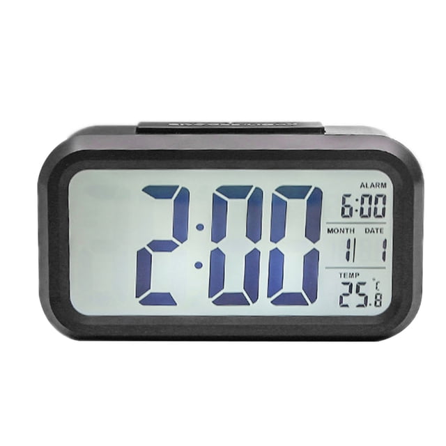 Reloj despertador digital Calendario fotosensible Temperatura Dormitorio Inicio Pantalla LCD Snooze Reloj electrónico, Negro tholdsy DZ4610-05