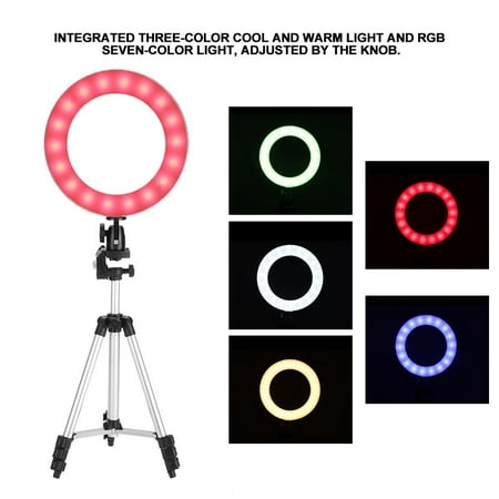 HERCHR LED Fill Light, 10  LED Ring Fill Light with Stand Dimmable LED Fill Light Kit For Video Live Makeup, Ring Fill