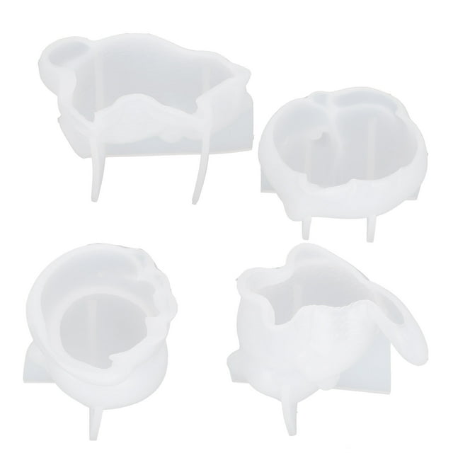 Molde de silicona, 4 piezas, molde para gatos, molde artesanal hecho a mano, molde para gatos, diseño aerodinámico