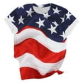 thumbnail image 2 of Cavosen Red White and Blue Shirts for Women Petite 4th of July Short Sleeve Round Neck Shirts USA Star Striped Print Shirts Lady XL Red White and Blue Casual Tops Patriotic Tunic Tees, 2 of 5