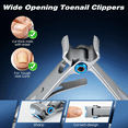 thumbnail image 6 of ILAVYO 6Pc Toenail Clippers Set, Heavy Duty Nail Clippers for Thick and Ingrown Toenails, Wide Opening Angled Blade Professional Toenail Clippers for Men, Seniors Adults, 6 of 7