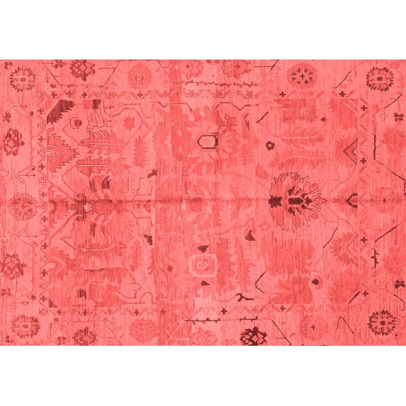 Ahgly Company Machine Washable Indoor Rectangle Oriental Red Traditional Area Rugs, 6' x 9'