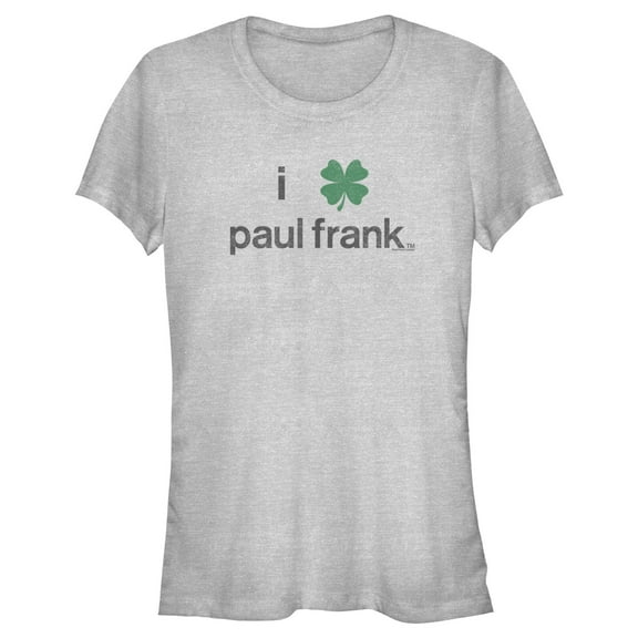 Junior's Paul Frank St. Patrick's Day Four-Leaf Logo Graphic Tee Athletic Heather Small