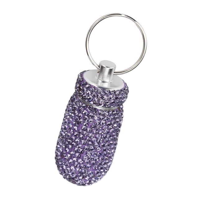 Botella de medicina con diamantes de imitación contenedor de cápsulas de aleación de aluminio portátil delicado seguro y brillante para pacientes en la oficina ANGGREK Otros