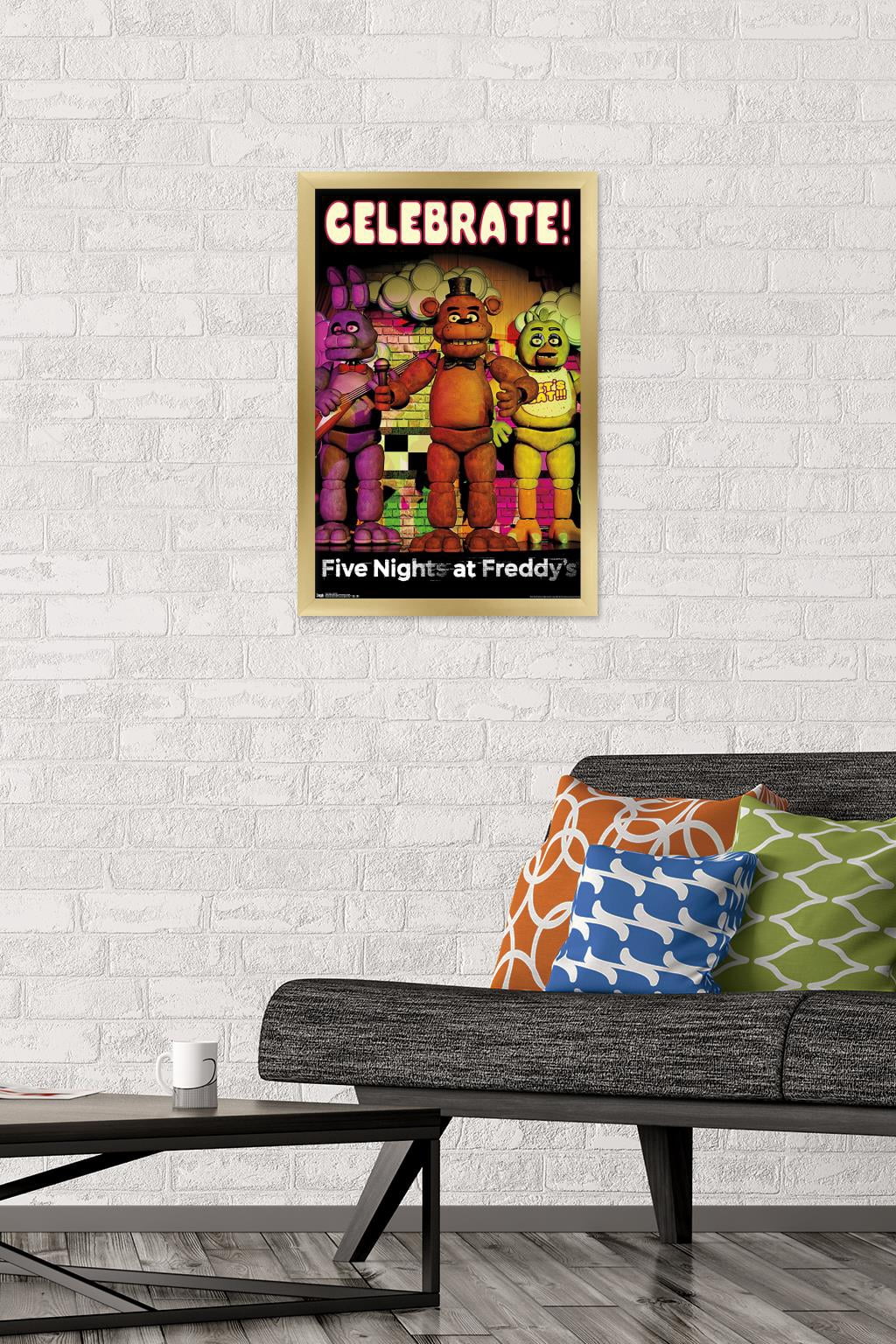 Five Nights at Freddy's - Celebrate Wall Poster, 14.725" x 22.375", Framed