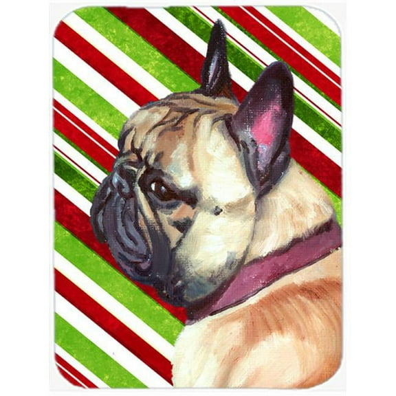 French Bulldog Frenchie Candy Cane Holiday Christmas Mouse Pad, Hot Pad & Trivet