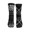 thumbnail image 2 of Athletic Socks Racing Checkered Flag Sport Running Calf Socks Crew Socks for Men Women, 2 of 7