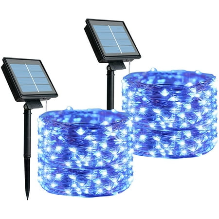 Outdoor Solar String Lights 2 Pack 33feet 100 Led Powered Fairy With 8 Lighting Modes Waterproof Decoration Copper Wire For Patio Yard Trees Wedding Party Warm White Canada Outdoor Solar String Lights 2 Pack, Merkury Outdoor Solar Cylinder Lights