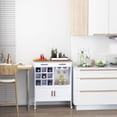 thumbnail image 2 of HOMCOM Portable Kitchen Trolley with Bamboo Top Storage Cabinet and Wine Rack (White), 2 of 10