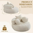 thumbnail image 3 of 43'' Round Oversized Chaise Lounge Indoor Chair, No Assembly Chenille Compressed Circle Sofa Bed,Comfy Upholstered Sleeper Couch,Lazy Bean Bag Couch for Living Room, Bedroom,Beige, 3 of 9