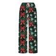 thumbnail image 6 of ClodeEU Women's Christmas Print Flannel Pants With Pockets ,Elastic Waist Pant With Drawstring ,Fashion Loose Pant Multicolor 08,Womens Plus XXL, 6 of 7
