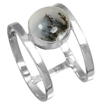 Natural Dendrite Opal Women Jewelry 925 Sterling Silver Ring