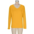 thumbnail image 3 of Maplenight Long Sleeve Shirts for Women V-Neck Casual Tunic Tops Basic Loose Fit T Shirts, 3 of 8