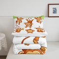 thumbnail image 4 of YST Kids Cute Monkeys Bedding Set Cartoon Monkey Banana Decor Comforter for Kids Boys Girls Wild Animal Pattern Comforter Set Natural Wildlife Quilt Set Bedroom Collection 2Pcs Twin Size, 4 of 6
