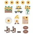 CFS Sunflower Tiered Tray Decor Set Wooden Sunflower Decor Rustic