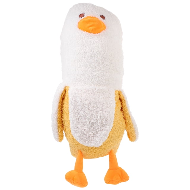 KAKOWELY Divertido juguete de peluche de pato plátano, lindo peluche abrazable, almohada de peluche, animal de peluche de pato plátano