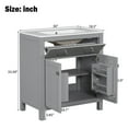 thumbnail image 6 of viswild 30" Bathroom Vanity with Ceramic Sink, Soft Close Doors, Adjustable U-Shelf & Flip Drawer for Small Space, Gray, 6 of 12