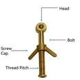 thumbnail image 4 of (1pcs) Brass Sheep's Horn Bolts, M12x80mm, 4 of 5