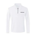 thumbnail image 4 of Beugl Mens Shirts Clearance, Men's Fashion Spring and Autumn Casual Long Sleeve Zipper Solid Color Long Sleeve T Shirt Top Golf Shirts for Men, Polo Shirts for Men White XXXL, 4 of 4