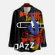 thumbnail image 2 of Camisas Para Hombre Camisa de manga larga con cuello vuelto y estampado de música informal para hombre (Black, XXL), 2 of 7