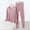 Pink, variant on Womens Pajama Sets Oversized Solid Color Lightweight Sleepwear with Pants Summer Crew Neck Long Sleeve Pajamas Summer Pajamas