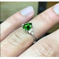 thumbnail image 2 of Pear Tsavorite Engagement Ring Unique Tsavorite and Diamond Cluster Ring Wedding bridal Ring Ring for Women, 2 of 4
