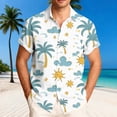 thumbnail image 2 of Gym Shirts Men Cotton,Hawaiian Shirts for Men Casual Summer Beach Shirt Button Down Floral Tropical Vacation Short Sleeve Shirts, 2 of 6